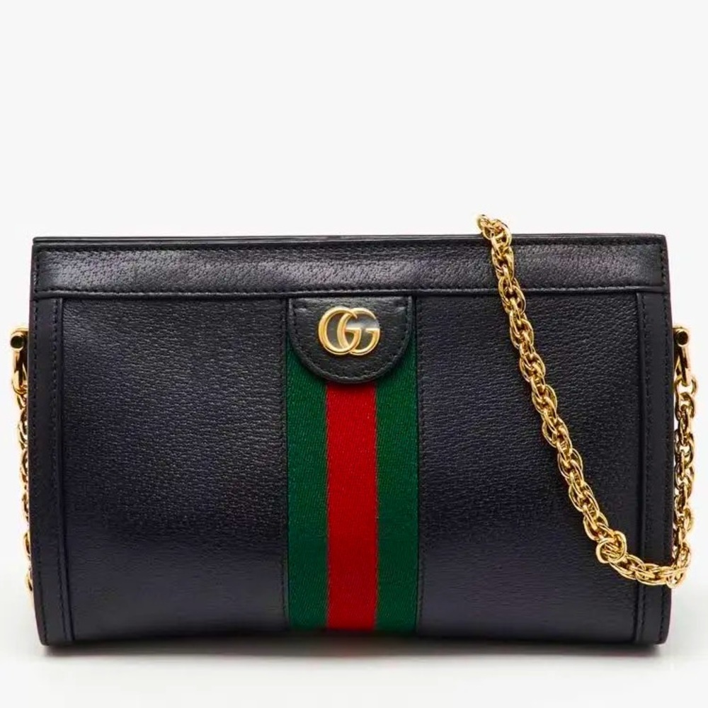 Gucci Ophidia GG medium shoulder black leather bag